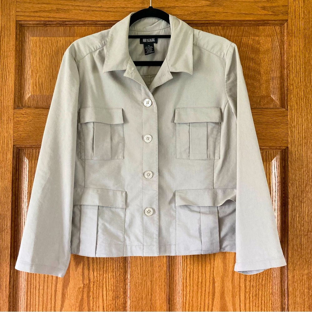 5/$15 111 State Casual & Lightweight Tan Button-up Jacket/Shirt 14